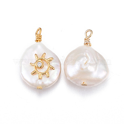 Natural Cultured Freshwater Pearl Pendants&nbsp;PEAR-L027-45B