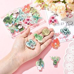 24Pcs 12 Styles Plant Acrylic Lapel Pin Brooch Pin&nbsp;JEWB-CJ0003-38