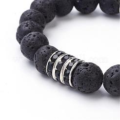 Natural Lava Rock Stretch Bracelets&nbsp;BJEW-JB02757-01