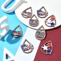 8Pcs 4 Styles Spray Painted Wood Big Pendants&nbsp;WOOD-FS0001-23