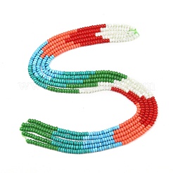 Glass & Natural White Shell & Dyed Howlite Beads Strands&nbsp;G-Z135-C08-2x4mm