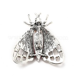 Colorful Rhinestone Moth Brooch with Imitation Pearl Beaded&nbsp;JEWB-P014-05AS