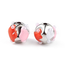 Platinum Plated Acrylic Enamel Beads&nbsp;OACR-I003-05