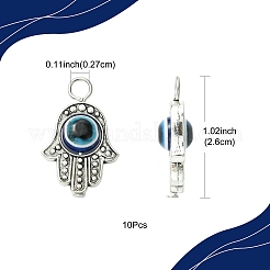 10Pcs Evil Eye Resin & Alloy Pendants&nbsp;PALLOY-FS00058-03