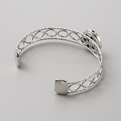 Alloy Interchangeable Snap Open Cuff Bangle Settings&nbsp;BJEW-WH0017-14B
