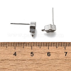 Brass with Cubic Zirconia Stud Earring Finding&nbsp;KK-Q048-17P