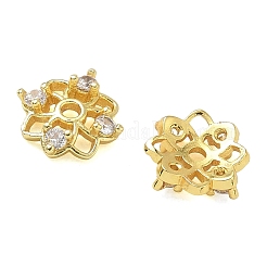Brass Micro Pave Cubic Zirconia Bead Caps&nbsp;CU-CBAE9B1-09G