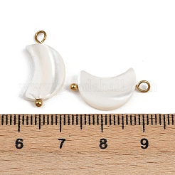 Natural Shell Moon Pendants&nbsp;STAS-D378-37G
