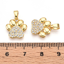 Brass Micro Pave Cubic Zirconia Pendants&nbsp;KK-T070-85G