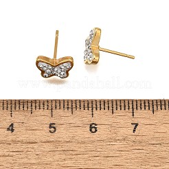12 Pairs 304 Stainless Steel Rhinestone Stud Earrings&nbsp;EJEW-B135-01G-01