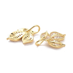 Real 18K Gold Plated Brass Micro Pave Cubic Zirconia Pendants&nbsp;KK-D004-31G