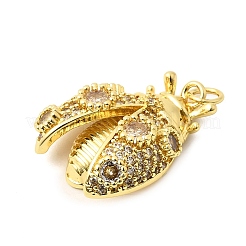 Brass Micro Pave Clear Cubic Zirconia Pendants&nbsp;KK-A296-03B-G