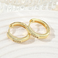 Brass Micro Pave Cubic Zirconia Hoop Earrings&nbsp;KK-CBA30C7-30G