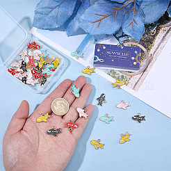 40Pcs 5 Colors Alloy Enamel Pendants&nbsp;ENAM-SC0008-19