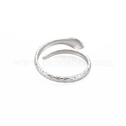 Non-Tarnish 304 Stainless Steel Snake Open Cuff Ring for Women&nbsp;RJEW-S405-179P