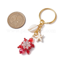 Tortoise Glass Seed Beaded Keychain&nbsp;KEYC-MZ00023-05
