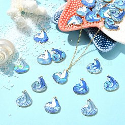 24Pcs 12 Styles Printed Alloy Pendants&nbsp;ENAM-CJ0006-80