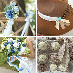 3 Rolls 3 Colors Polyester Frayed Fringe Ribbon&nbsp;OCOR-TA0001-55B
