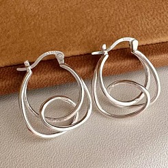 Brass Intertwine Line Hoop Earrings&nbsp;FS-WG6BDC5-02