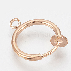 316 Surgical Stainless Steel Clip-on Hoop Earrings&nbsp;STAS-S101-15mm-01RG