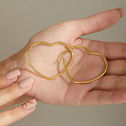 Simple Romantic 201 Stainless Steel Heart Hoop Earrings&nbsp;XB0293