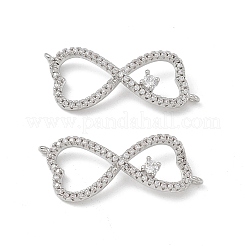 Brass Micro Pave Clear Cubic Zirconia Connector Charms&nbsp;KK-E068-VB391