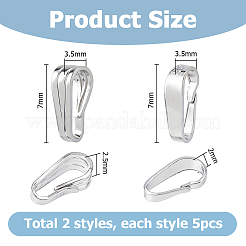 10Pcs 2 Styles 925 Sterling Silver Snap on Bails&nbsp;STER-HS0001-31