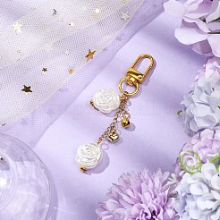 Flower ABS Plastic Imitation Pearl Pendant Decoration&nbsp;HJEW-JM02440