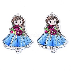 Transparent Printed Acrylic Big Pendants&nbsp;OACR-N133-015