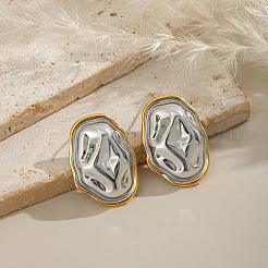 304 Stainless Steel Textured Stud Earrings for Women&nbsp;IH0404-1