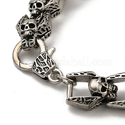 Tibetan Style Alloy Skull Link Chain Bracelet for Men&nbsp;WG20047-01