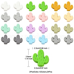 24Pcs 12 Colors Cactus Silicone Beads&nbsp;SIL-YW0001-20