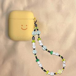 Resin Beaded Mobile Phone Lanyard Wrist Strap&nbsp;HJEW-WH0069-05