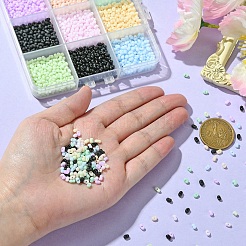 90g 9 Colors Glass Frosted Seed Beads&nbsp;SEED-YW0002-53A