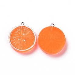 Flat Round Resin Fruit Pendants&nbsp;RESI-H144-10A