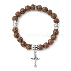 Cross Alloy Charm Bracelets&nbsp;BJEW-JB12357-02