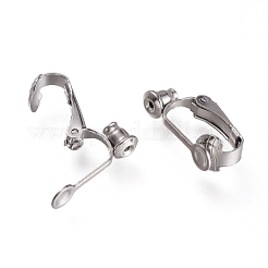 Tarnish Resistant 304 Stainless Steel Clip-on Earring Converters Findings&nbsp;X-STAS-O110-20P