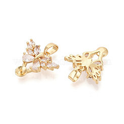 Brass with Cubic Zirconia Cup Pearl Peg Bails Pin Pendants&nbsp;KK-T079-51G