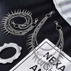 2Pcs Iron Cone Charm Body Chains&nbsp;AJEW-UN0002-12