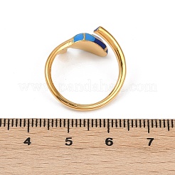 304 Stainless Steel Cuff Rings with Epoxy&nbsp;RJEW-V008-03G