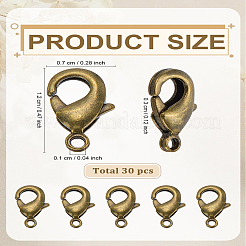 30Pcs Brass Lobster Claw Clasps&nbsp;KK-LP0004-43
