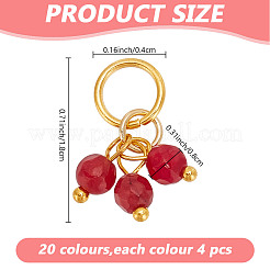 80Pcs 20 Styles Natural Mixed Gemstone Pendants&nbsp;PALLOY-AB00213
