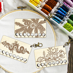  8-Position Wood Embroidery Thread Storage Trays&nbsp;TOOL-WH0056-029
