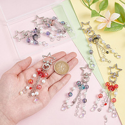 6Pcs 3 Colors Lampwork & Glass & Acrylic Pendant Decoration&nbsp;HJEW-GA00010