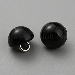 1-Hole Plastic Imitation Pearls Shank Buttons&nbsp;BUTT-WH0028-75C