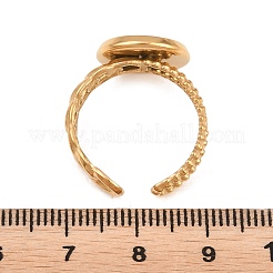304 Stainless Steel Open Cuff Ring Components&nbsp;STAS-F366-09C-G