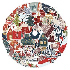 50Pcs Christmas PVC Self Adhesive Stickers&nbsp;XMAS-PW0001-193