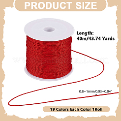 19 Rolls 19 Colors Nylon Braided Cord&nbsp;NWIR-WH0005-13