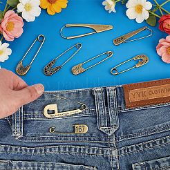 10Pcs 10 Styles Alloy Large Safety Pins&nbsp;JEWB-GA0001-55