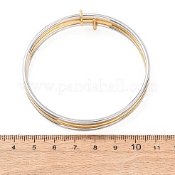 Two Tone 304 Stainless Steel Multi-strand Bangles&nbsp;BJEW-K271-02GP